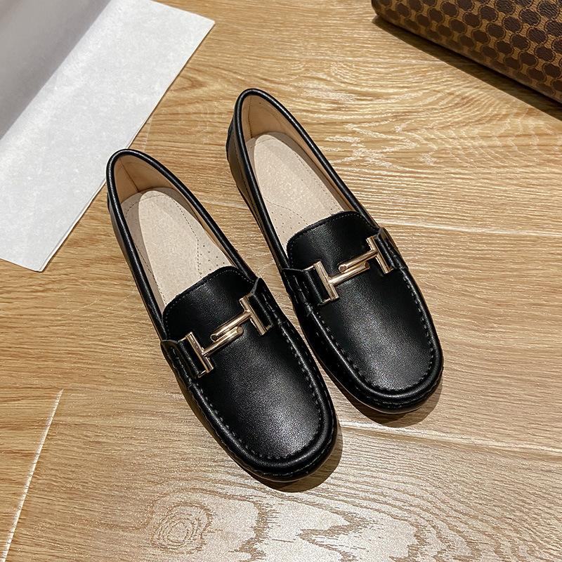 

Мода 2025 Бренд Металлическая Пряжка Мокасины Женщины Обувь из Натуральной Кожи Свиная Кожа Лоферы Femmes Слипоны Замшевые Балетки Женская Обувь Для Ходьбы 5