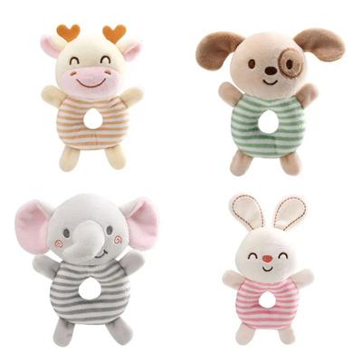 Nouveaux Jouets Hochet pour Bébé Animaux de Dessin Animé Peluche Anneau de Main pour Nourrisson Jouets de Lit pour Nouveau-né 0-24 Mois Jouet Éducatif Précoce pour Tout-petit