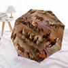 1 PC Automatic Folding Umbrella - Native Horse Pattern Pattern, Portable & Foldable Design with 8 Ribs, Christmas Birthday Gifts