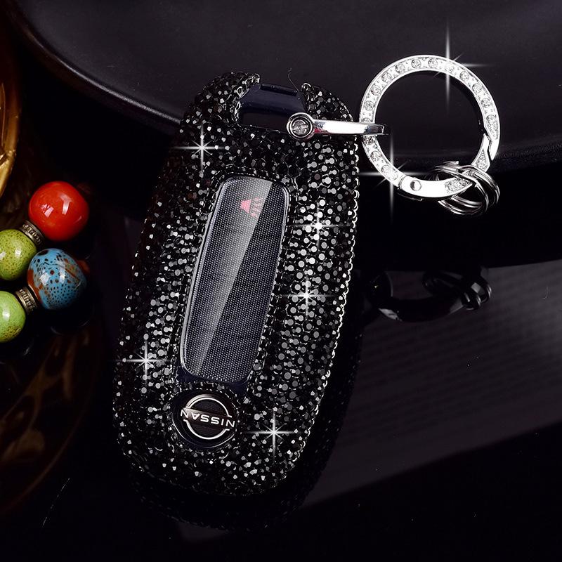 Women's Diamond Car Key Cover for Nissan 14th Gen Sylphy, Qashqai, Teana, X-Trail, Tiida, Murano, Terra