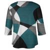 Women's Fashionable Casual Three Quarter Sleeve Printed V Neck Pullover 4/3 Sleeve Top