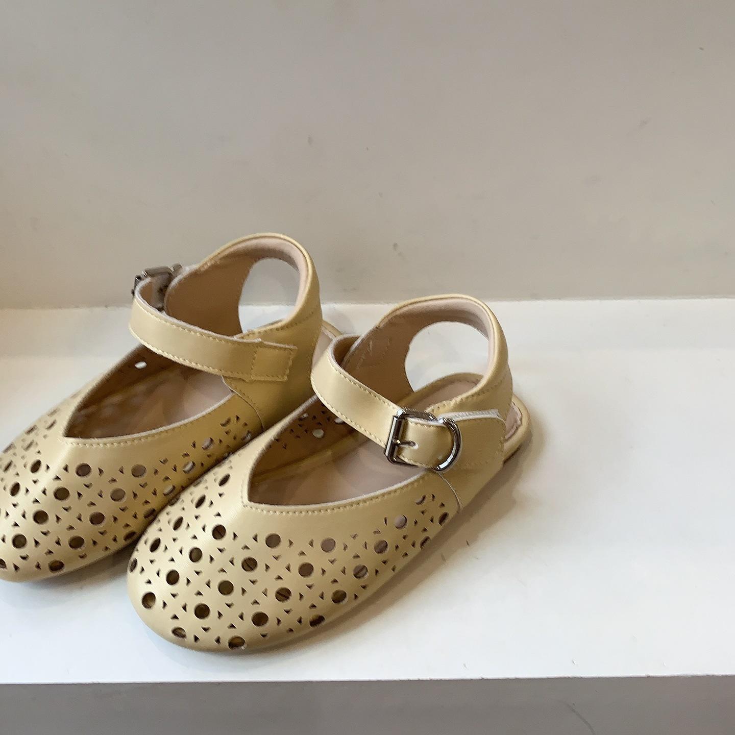 Summer Classmates Children Baotou Sandals Girls Mary Jane Shoes Baotou Baby Shoes 22 жёлтый