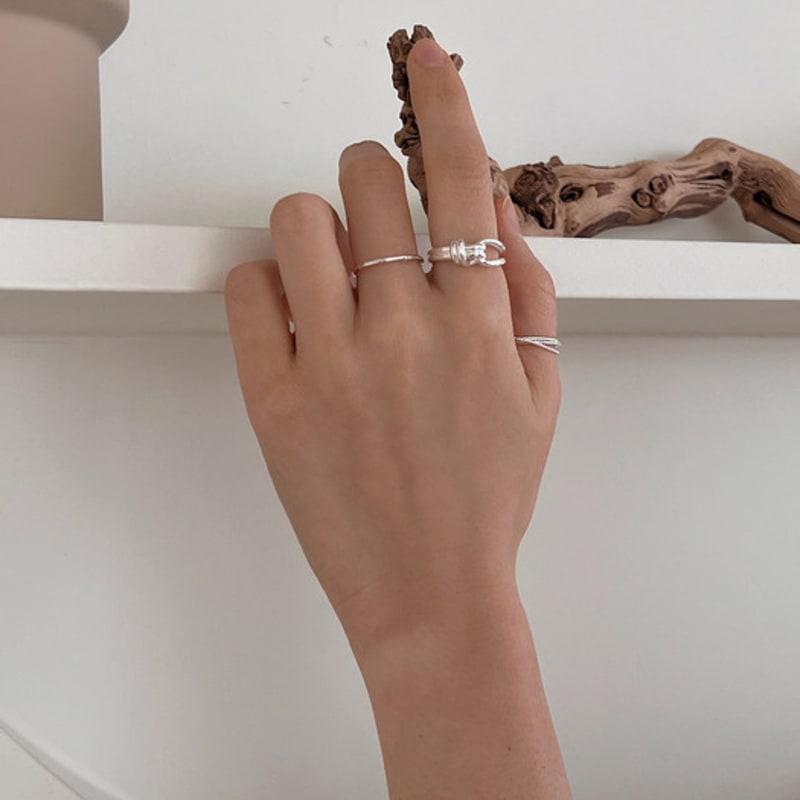 Revedej Silver925 Tie Bold Ring (2color)