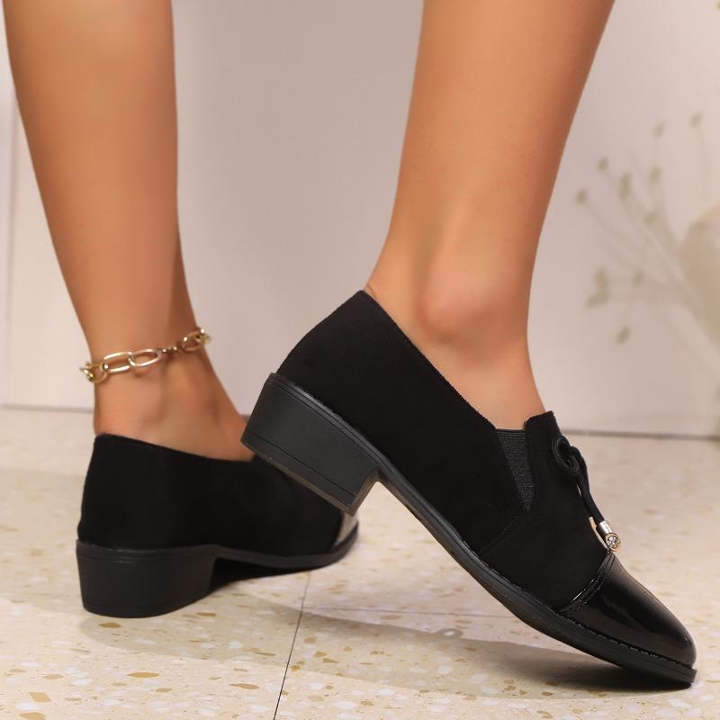 Single Shoes Women's 2025 New Fall Leopard Print Pointed Block Heel Loafers Casual Shoes