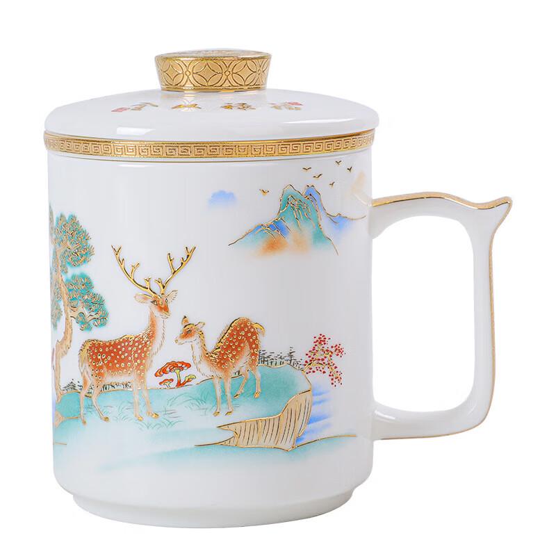 Chaxun 450mL Ceramic Business Tea Cup with Lid and Infuser