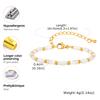 Women's White Shell Beaded Bracelet,Gold Color Stainless Steel Bracelets,Waterproof Charm Jewelry Gift