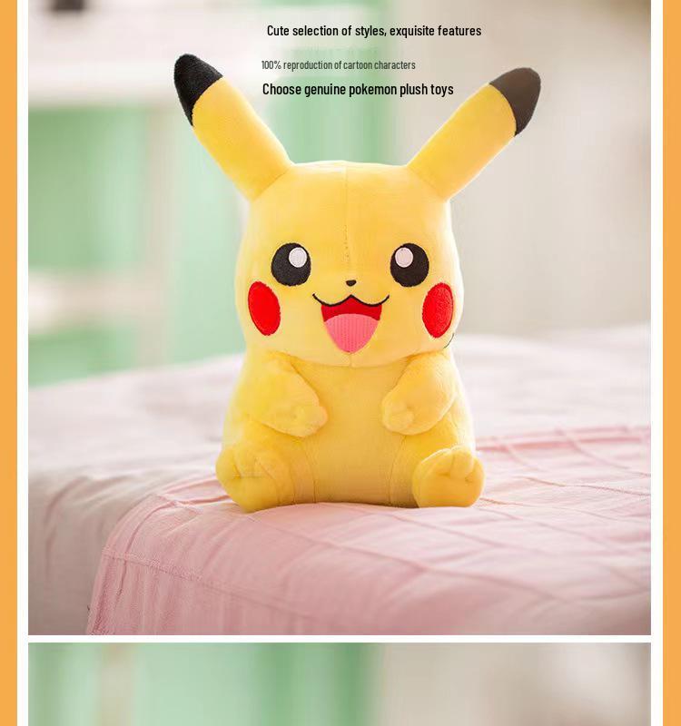 Oryginalne pluszowe lalki Pokémon: Pikachu, Gengar, Duży Squirtle, Charmander, Eevee, Lalka z automatu z chwytakiem