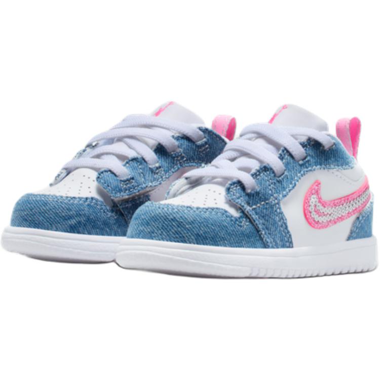 Air Jordan 1 Low ALT SE TD Denim Sequin Baby Sneakers Blue Cobalt-Bliss White HQ2002-400