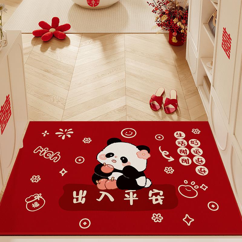 Cute Cartoon Door Floor Mat Indoor Door Dirt-Resistant Wear-Resistant Dust-Removing Crystal Velvet Foot Pad Entrance Absorbent Foot Pad
