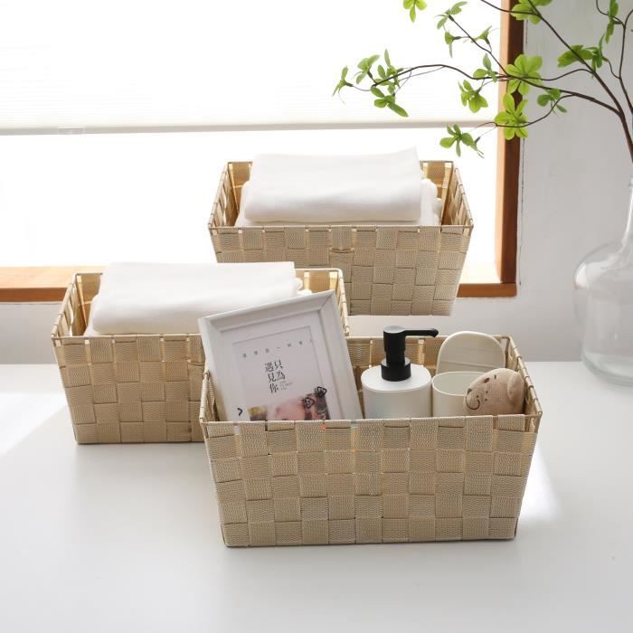 Panier de rangement - Noname - Lot de 3 - Polypropylène - 33 x 23 x 14 cm - Beige