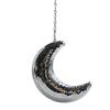 Disco Ball Eye-Catching Moon Shaped Disco Bal Reflective Hanging Ornament with Chain Hook Party Decor