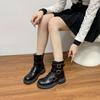 Korean version of knight boots women's belt buckle thick-soled heightening women's boots winter 2025 new retro western cowboy boots