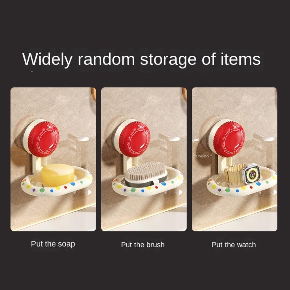 2PCS/SET Wall Mounted Rotating Installation Soap Box Water Draining Soap Dish  Placing Soap