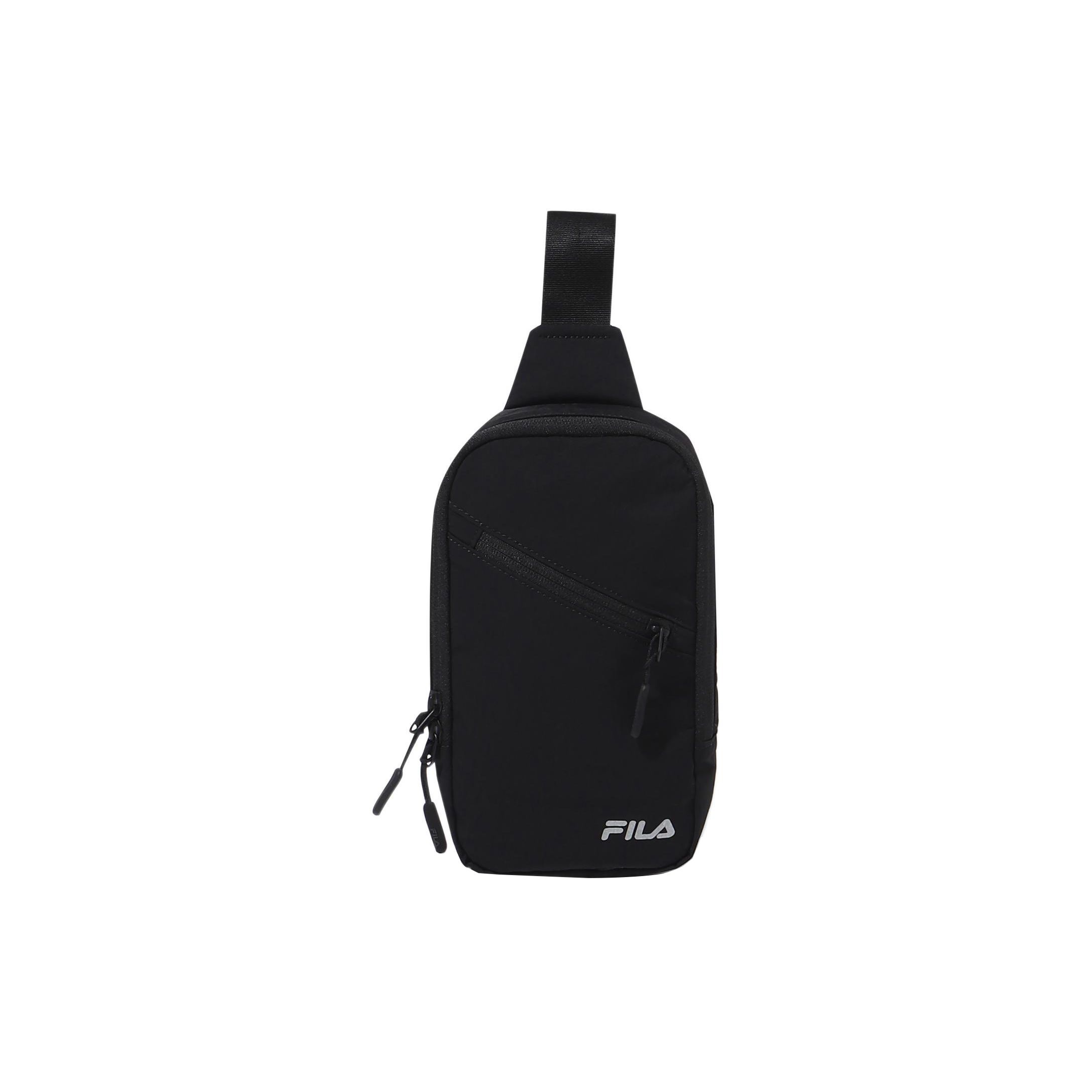FILA Logo Zipper Nylon Shoulder Crossbody Waist Bag Unisex bags Black FS3BCF6156X-BLK One Size