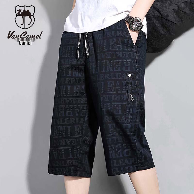 VANCAMEL Men s Summer Loose Cotton Multi-Pocket Capri Cargo Shorts 4XL