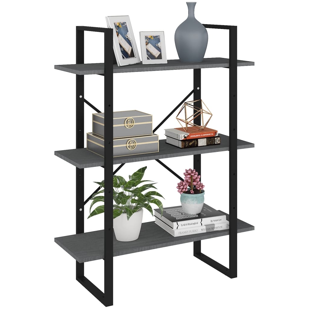 3 Etagen Bücherregal, Eingangsablage, Ausstellungsregal für das Wohnzimmer, Pflanzenregal für den Balkon, 80x30x105 cm