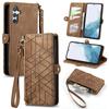 For Samsung Galaxy A36 5G Case Zipper Wallet Geometry Lines Leather Phone Cover