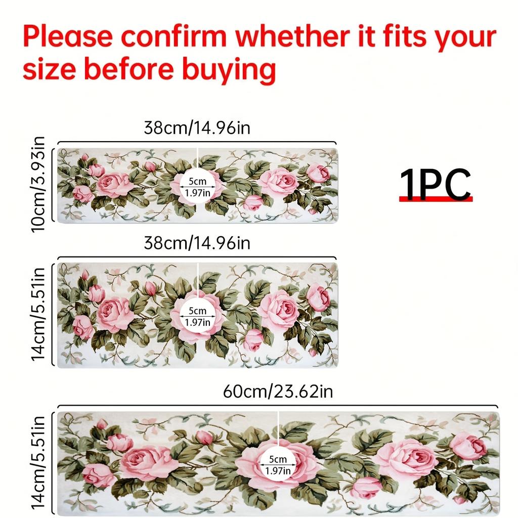 Beautiful Rose Sink Splash-Proof Faucet Mat Kitchen Water-Absorbing Table Mat Countertop Waterproof Protective Mat Bathroom Mat