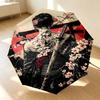 Samurai Blossom 8 Ribs 3Fold Black Glue Uv Protection Umbrella Sun Protection Rainproof Compact Folding Umbrella For Travel Daily Use C9241233