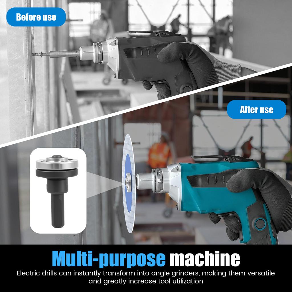 Drill Adapter Universal Drill Adapter with Flange Nut PartsKit, for Cutting Disc Polishing Wheel Metals Handle Holder Adapter