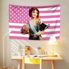 Chappells Star Roan Tapestry Pink American Flag Girl Wall Hanging Home Decor For College Dorm Rooms Fan Parties Concert Backdrop