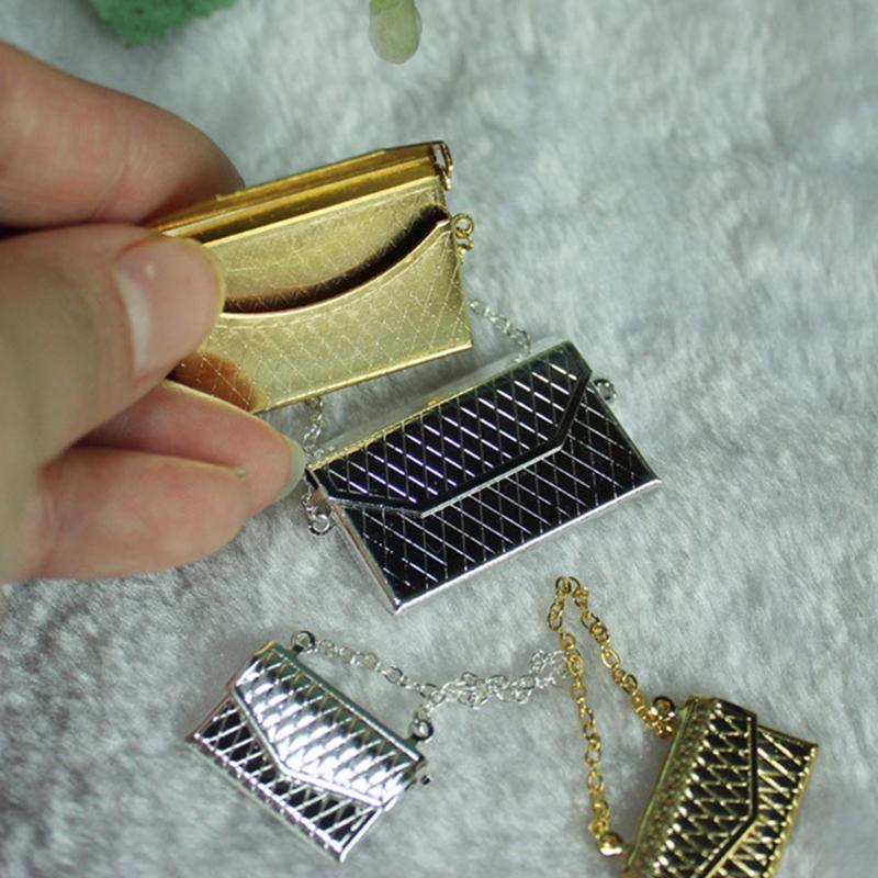 Metallketten-Pack Puppentasche Miniatur-Shopping-Handtasche für Bekleidungszubehör