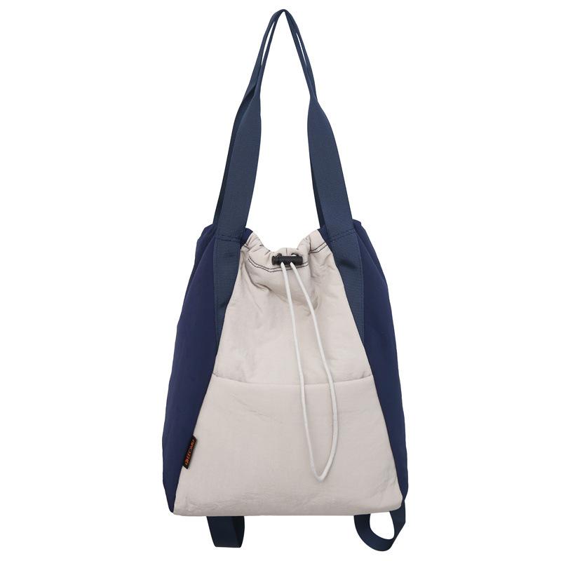 Unisex Double Shoulder Drawstring Leisure Patchwork Travel Lightweight Large Capacity Multifunctional Simple Commuter Handbags