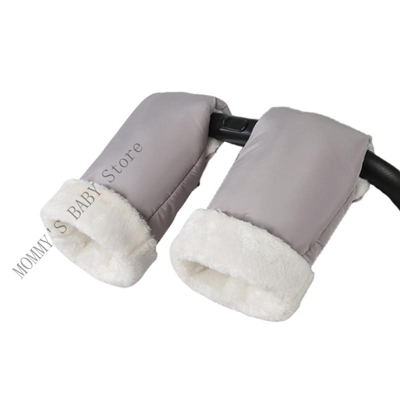 

H3CD Comfortable Strollers Accessories Gloves Thermal Waterproof Design Mitts Easy Cleaning Soft Fleece Lining сірий колір