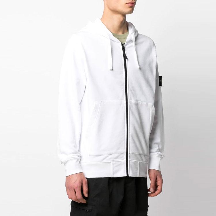 STONE ISLAND Felpa con Zip e Toppa Logo Unisex Felpe Bianca 741564251-V0001