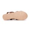 Women's Gold Croc-print Leather Wedge Sandals BIOSTOCK