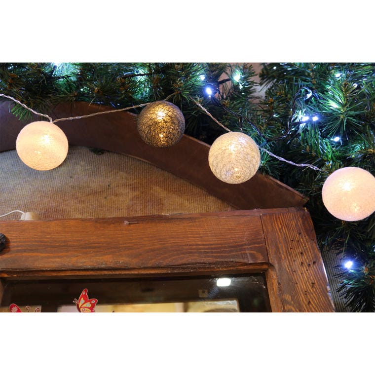 Baumwoll-LED-Lichtbälle, 6 cm Durchmesser, Batteriebetrieben, Warmweiß
