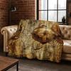 Retro Nautische Karte Kompass Schatzkarte Flanell Decke, Gemütliche Weiche Überwurfdecke für Zuhause Schlafzimmer Bett Sofa Abdeckung Geschenk Kinder