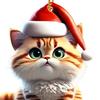 Christmas Cat Ornament 2D Acrylic Cute Cat Xmas Tree Pendant