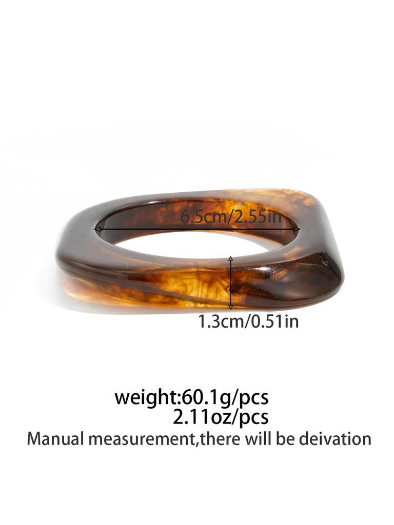 Mote Vintage Gjennomsiktig Resin Chunky Armbånd Geometrisk Uregelmessig Elastisk Bredt Armbånd Armbånd for Kvinner Menn Luksuriøse Estetiske Smykketilbehør