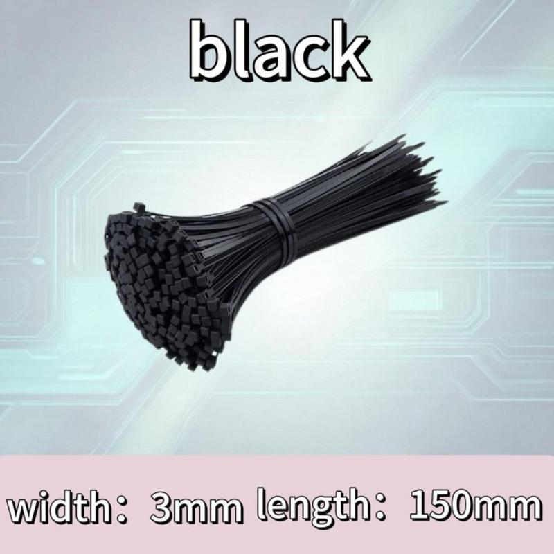 100-500pcs Plastic Nylon Cable Ties Self-locking Cord Ties Straps Adjustable Cables Fastening Loop Home Office Wire Zip Ties