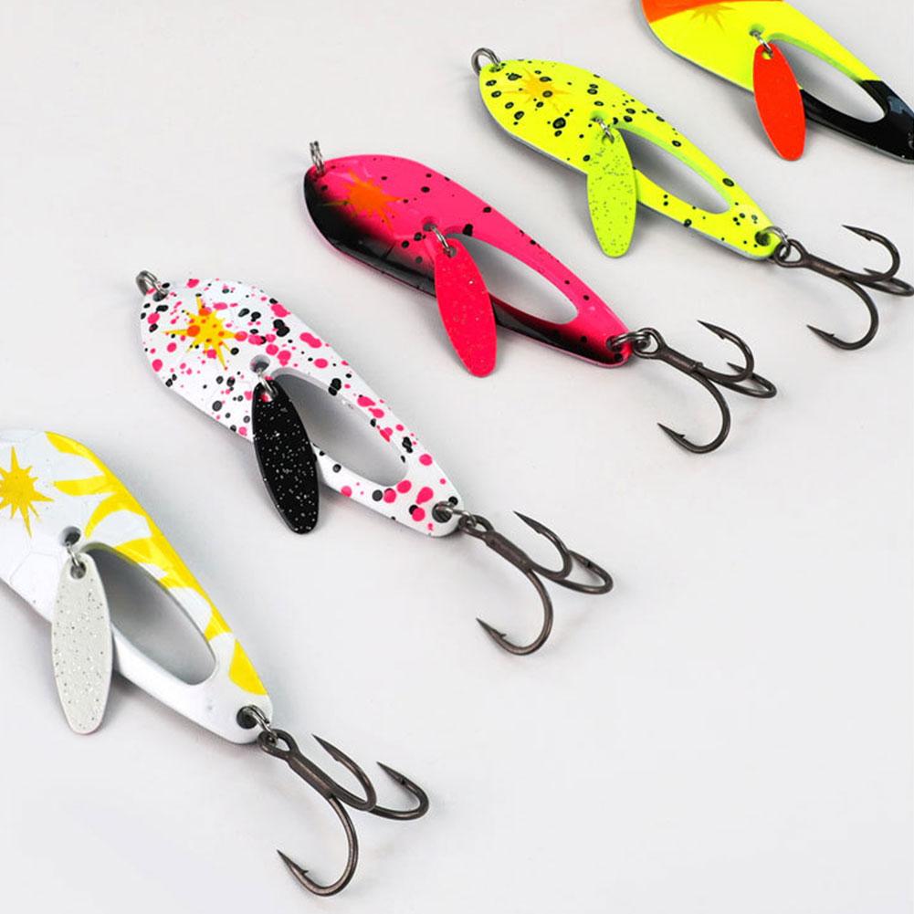 5/10/15PCS Metal Spoon Fishing Lures with Treble Hooks Fishing Wobblers Crankbait for Bass Pike Fishing Accessories