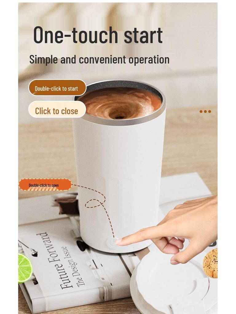 Rechargeable Luxury Stainless Steel Automatic Stirring Coffee Cup - Portable USB Essential for the Lazy
