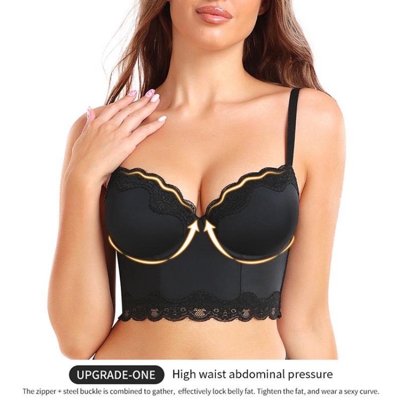 New High Support Body Shaping Vest Style Lace Beautiful Back Plus Size Bra