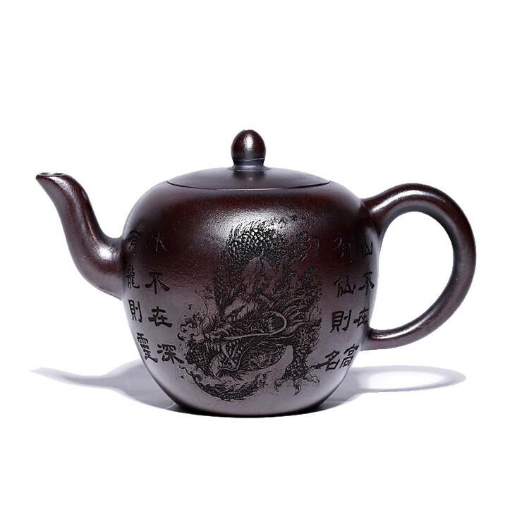 

210 мл изысканный чайник из фиолетовой глины Исин, ручной работы, красивый чайник на плечо из сырой руды, антикварный чайник из красной глины, чайный сервиз Zisha, аксессуары