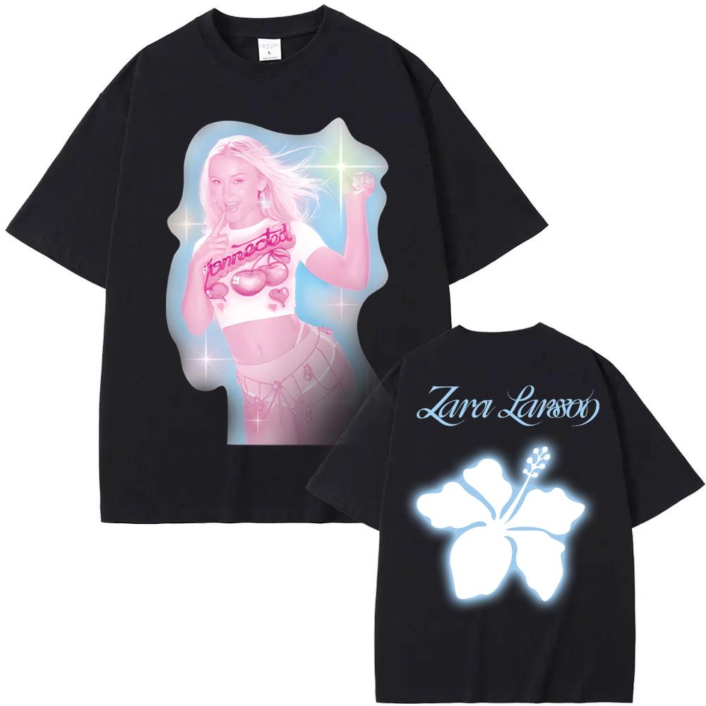 Zara Larsson-Sparkle Date Back Tričko 2025nové Letní tričko s rukávem Dámské pánské Ležérní 100% bavlna Tričko Kulatý výstřih Hudební trička