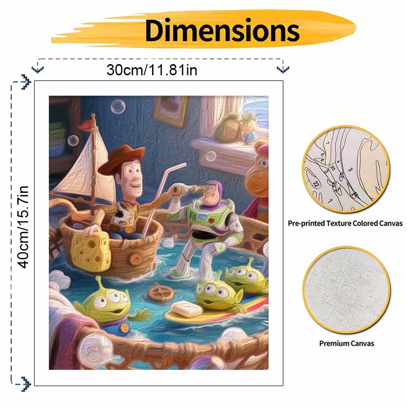 Disney Digital Oil Painting Art Kit Toy Story Space Adventure Handmade Coloring Painting Home Decor