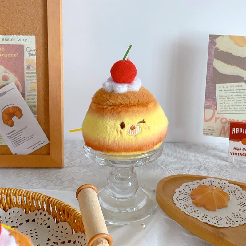 Baking Cakes Plush Toy Keychain Cartoon Pudding Soft Stuffed Doll Pendant Car Key Ring Backpack Bag Decor Kid Gift