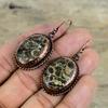Turritella Agate Earring Electroformed Copper Earrings Antique Jewelry Real Gemstone Earrings Gifts For Wife Handmade Electroformed Jewelry