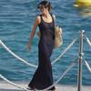 European & American Style Women's Sexy See-through Mesh Vacation Evening Dress