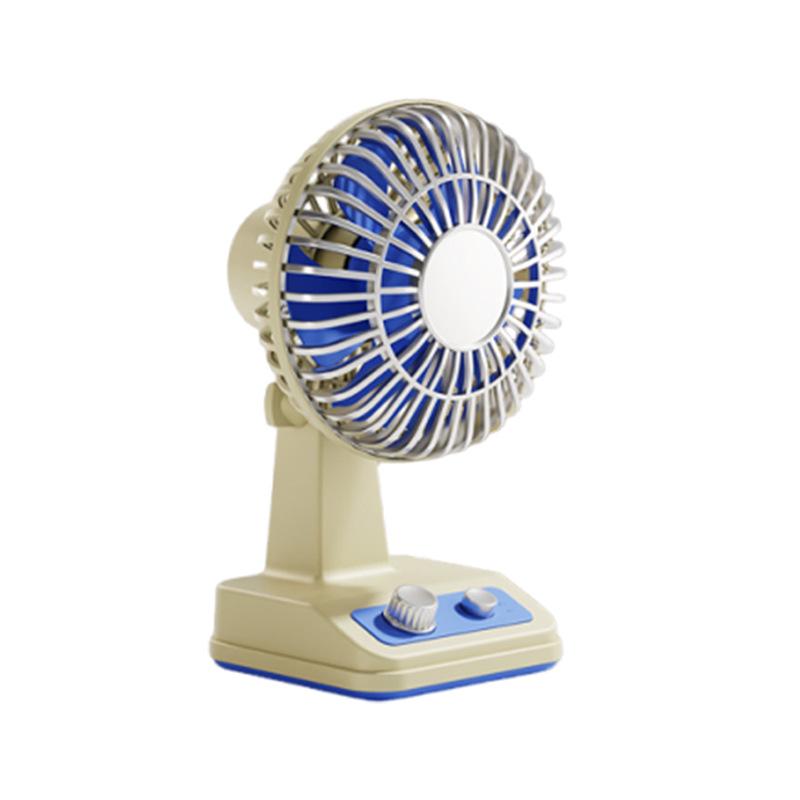 Retro USB Desktop Fan: Silent, Multi-Speed, Strong Wind, Long Battery Life 26 New Model