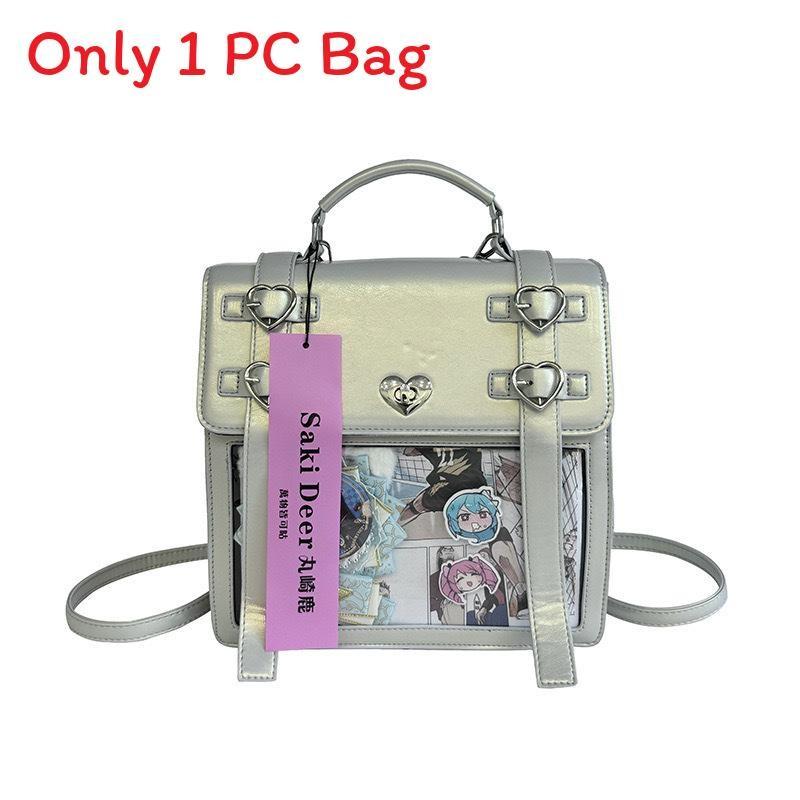 Style Japanese Solid Color Backpack Outdoor Large Capacity Transparent Itabag