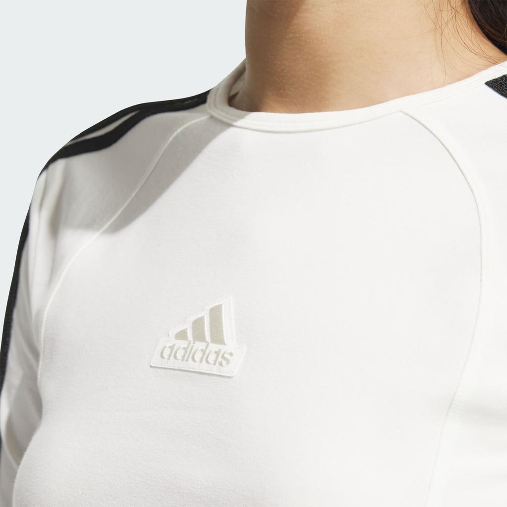 Adidas 3-Stripes Series Long Sleeve Sports Casual T-Shirt FW24 Women Tops White JW4643