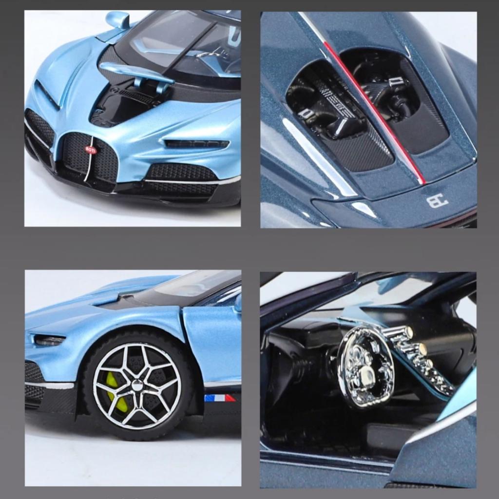 1/32 Scale Bugatti Tourbillon V16 Supercar Alloy Metal Diecast Model Car Children's Toys Mini GT Collection Hobbies Birthday Gifts Boy