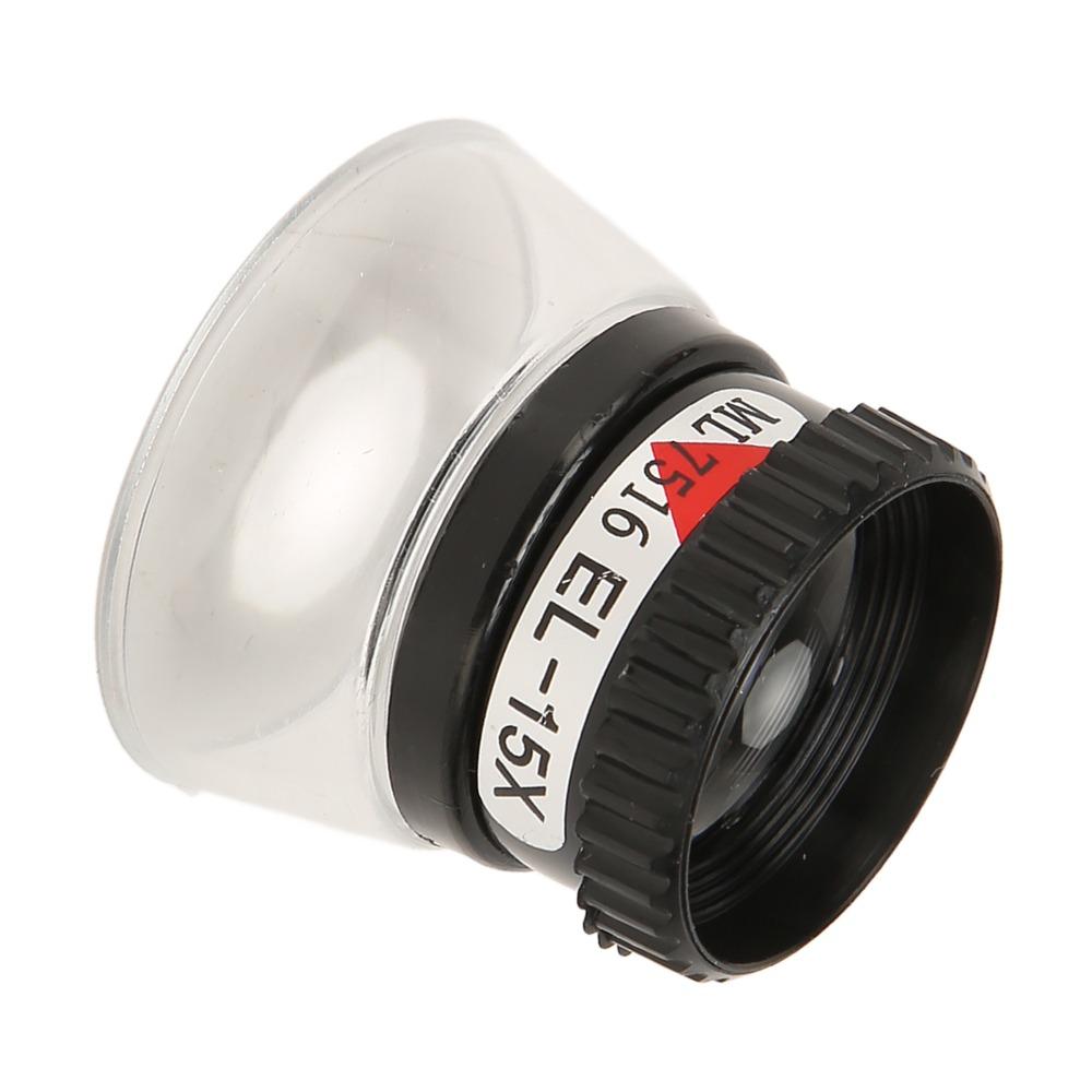 15X Pocket Magnifying Glass Black Desktop Magnifier Jewelry Magnifier for 15X Archaeology Tool