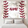 Custom Name Baseball Print Tapestry, Backdrop, Easy Setup, Ideal for Bedroom, Office & Living Room, with Aesthetic Wall Hanging Decor.